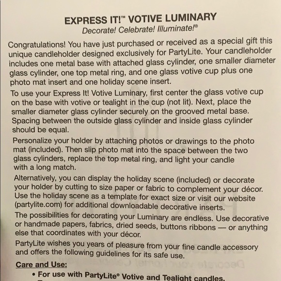 PartyLite Express It! Votive Luminary - Picture 3 of 3